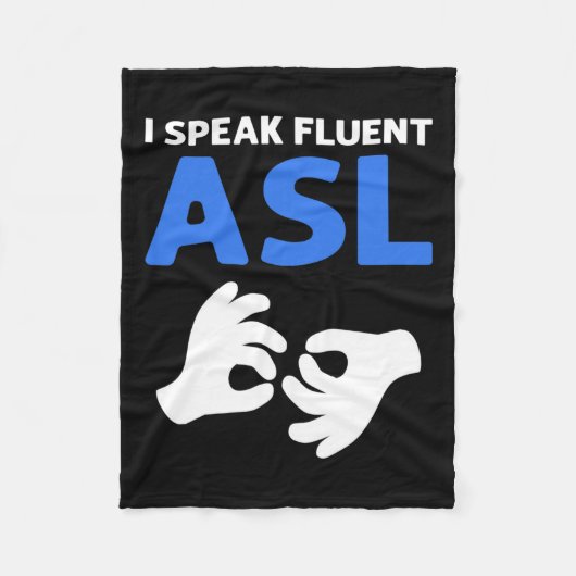Sprich fließend Asl. Asl Hand Sign Language Deaf P Fleecedecke (Vorderseite)