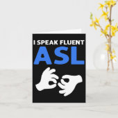 Sprich fließend Asl. Asl Hand Sign Language Deaf P Karte (Gelbe Blume)