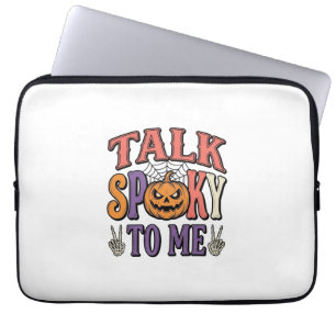 Sprich Gruselig Mit Mir Vintage Halloween-Shirt-De Laptopschutzhülle