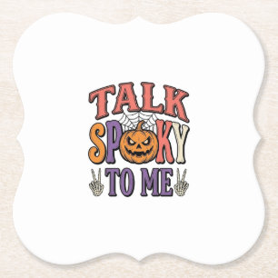 Sprich Gruselig Mit Mir Vintage Halloween-Shirt-De Untersetzer