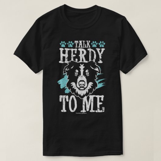 Sprich Herdy mit mir Border Collie T-Shirt (Design vorne)