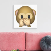 Sprich kein böser Affe - Emoji Leinwanddruck (Insitu (Wohnzimmer))