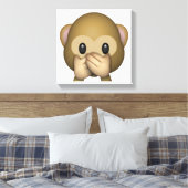 Sprich kein böser Affe - Emoji Leinwanddruck (Insitu (Schlafzimmer))