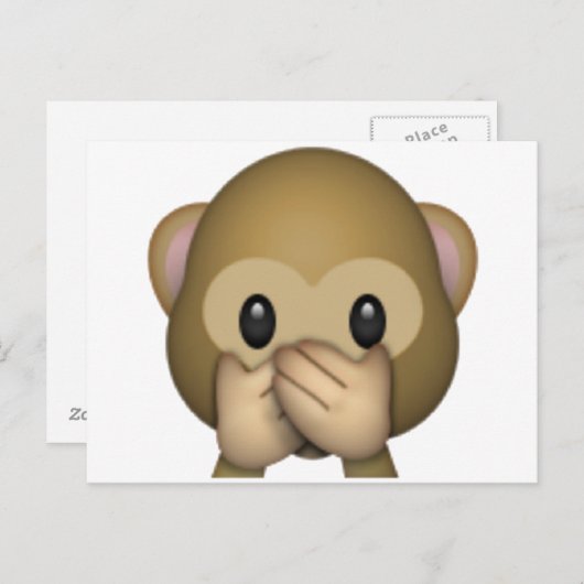 Sprich kein böser Affe - Emoji Postkarte (Vorne/Hinten)