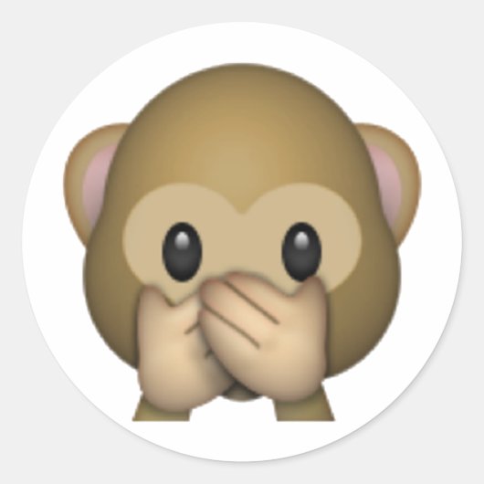 Sprich kein böser Affe - Emoji Runder Aufkleber (Vorderseite)