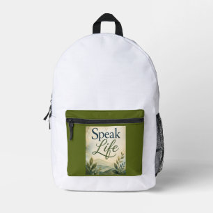 Sprich Leben Bedruckter Rucksack