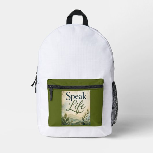 Sprich Leben Bedruckter Rucksack (Vorderseite)
