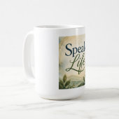 Sprich Leben Kaffeetasse (Vorderseite Links)