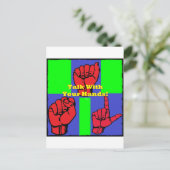 Sprich mit deinen Händen! Postkarte (Stehend Vorderseite)