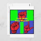 Sprich mit deinen Händen! Postkarte (Vorne/Hinten)