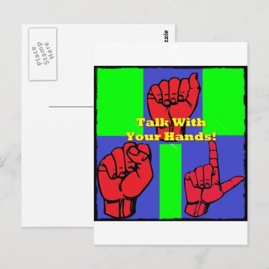 Sprich mit deinen Händen! Postkarte (Vorne/Hinten)