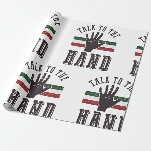 Sprich mit dem Hand Distressed Hand Spaß Geschenkpapier (Ungerollt)