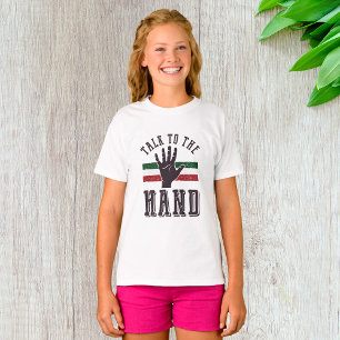 Sprich mit dem Hand Distressed Hand Spaß T-Shirt