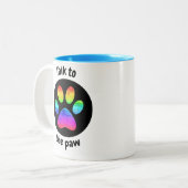 Sprich mit der Pfote Zweifarbige Tasse (Vorderseite Links)
