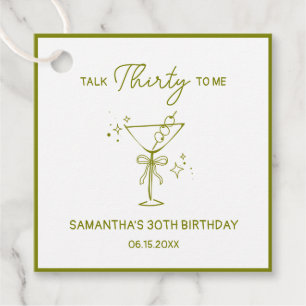 "Sprich mit mir" Dirty Martini 30. Geburtstag Geschenkanhänger