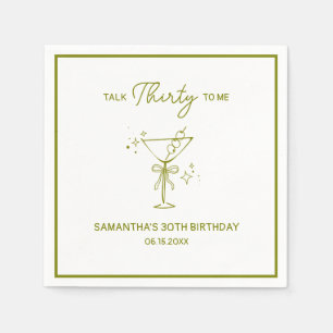 "Sprich mit mir" Dirty Martini 30. Geburtstag Serviette