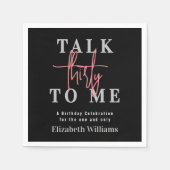 Sprich mit mir Moderne Girly Birthday Party Serviette (Vorderseite)