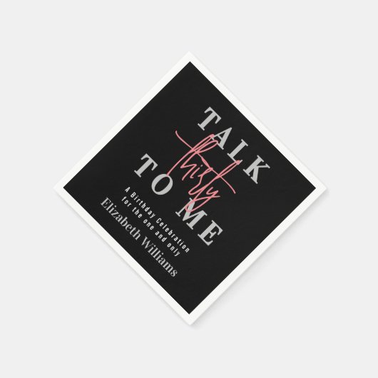 Sprich mit mir Moderne Girly Birthday Party Serviette (Ecke)