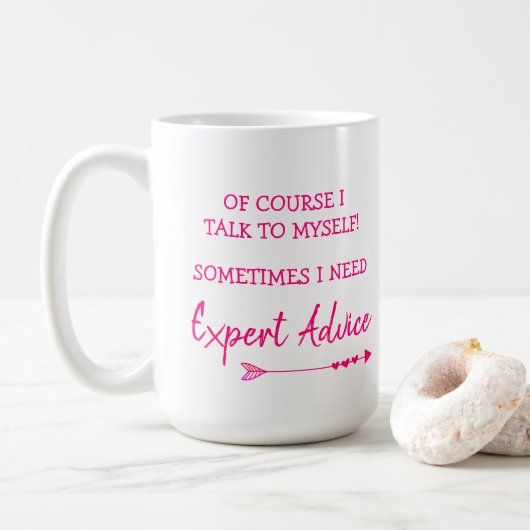 Sprich mit mir selbst Funny Kaffeetasse (Mit Donut)