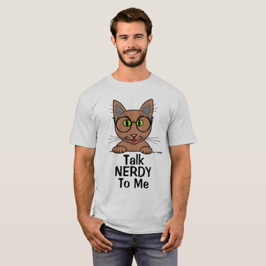Sprich NERDY mit mir Augenbrille Cat Funny Pun T S T-Shirt (Vorne ganz)