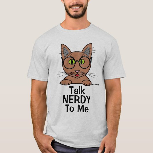 Sprich NERDY mit mir Augenbrille Cat Funny Pun T S T-Shirt (Vorderseite)