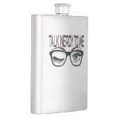 Sprich Nerdy mit mir Geek Glasses Winking Eye Gree Flachmann (Rechts)