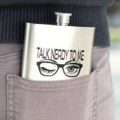 Sprich Nerdy mit mir Geek Glasses Winking Eye Gree Flachmann (Beispiel)