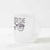 Sprich Nerdy mit mir Geek Glasses Winking Eye Pink Mattglastasse (VorderseiteRechts)