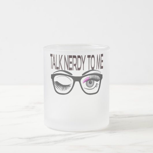 Sprich Nerdy mit mir Geek Glasses Winking Eye Pink Mattglastasse (Mittel)