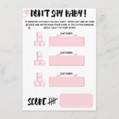 Sprich nicht 'Baby' Game für Baby Shows Begleitkarte (Vorderseite)