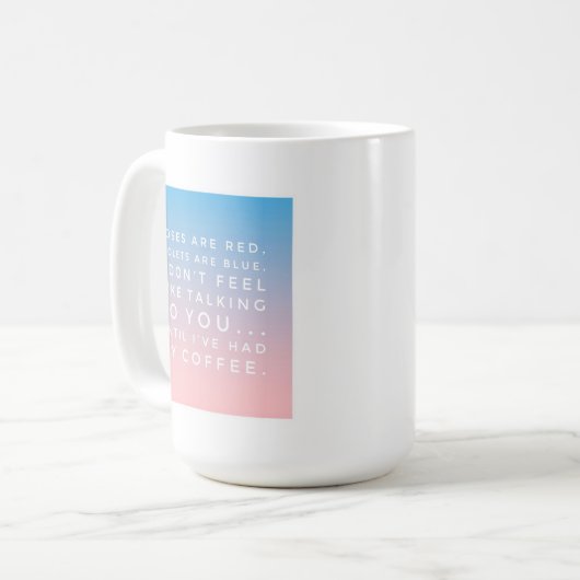 Sprich nicht mit mir, bis ich meinen Kaffee zum Sp Kaffeetasse (Vorderseite Links)