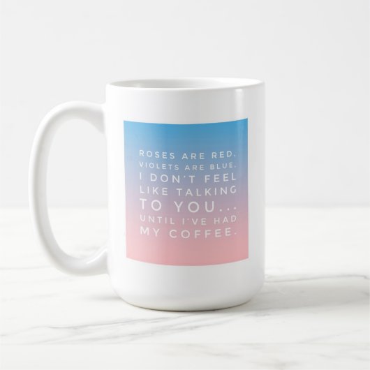 Sprich nicht mit mir, bis ich meinen Kaffee zum Sp Kaffeetasse (Links)