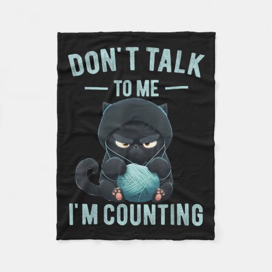 Sprich nicht mit mir, ich zähle Katzenklumpen Stri Fleecedecke (Vorderseite)