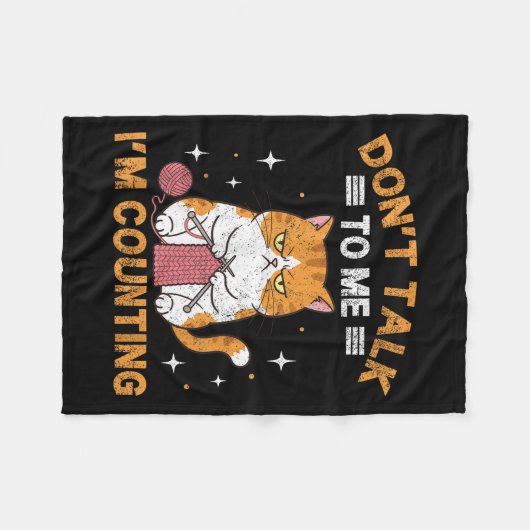 Sprich nicht mit mir, ich zähle lustige Katzenfisc Fleecedecke (Vorderseite (Horizontal))