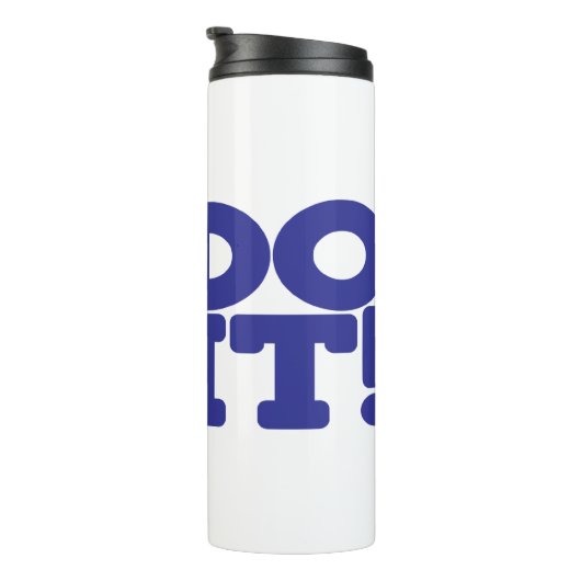 Sprich nicht nur darüber blau und weiß thermosbecher (Nach rechts gedreht)