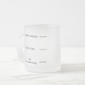 Sprich nicht! Tasse aus Sonnenglas (Vorderseite Links)