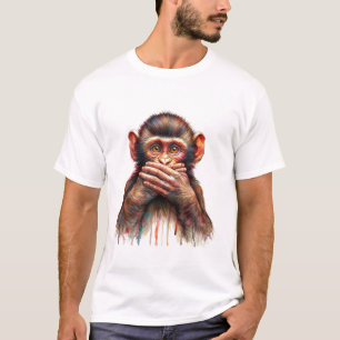 Sprich-nicht-Übel-Affen-Kunst T-Shirt