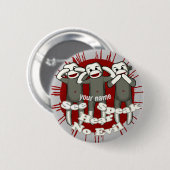 Sprich-nicht-Übel-Sockenäffchen-Knopf Button (Vorne & Hinten)