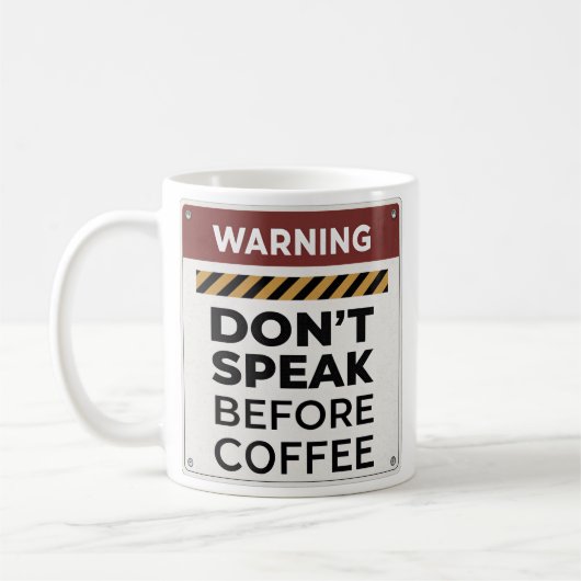 Sprich nicht vor der Tasse mit Funny Q (Links)