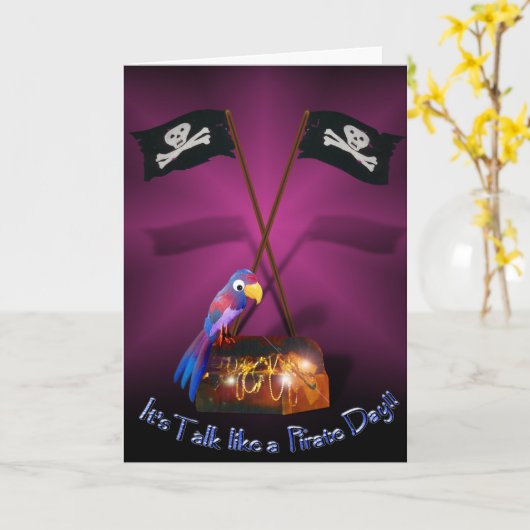 "Sprich wie ein Pirat"-Tag Karte (Gelbe Blume)