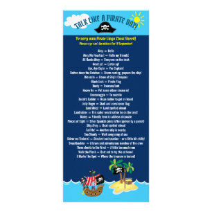 Sprich wie ein Piratentag Phrasen Blatt dunkelblau Werbekarte