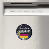 Sprichst du Deutsch? Auf Deutsch. Flag & Erde Magnet (In Situ (Geschirrspüler))