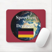 Sprichst du Deutsch? Auf Deutsch. Flag & Erde Mousepad (Mit Mouse)