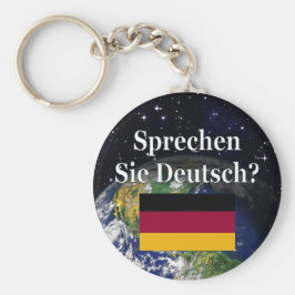 Sprichst du Deutsch? Auf Deutsch. Flag & Erde Schlüsselanhänger
