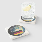 Sprichst du Deutsch? Auf Deutsch. Flag & Erde Steinuntersetzer (Seitenansicht)