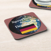 Sprichst du Deutsch? Auf Deutsch. Flag & Erde Untersetzer (Linke Seite)