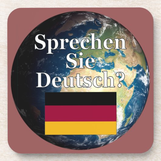Sprichst du Deutsch? Auf Deutsch. Flag & Erde Untersetzer (Vorderseite)