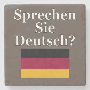 Sprichst du Deutsch? Auf Deutsch. Flag Steinuntersetzer