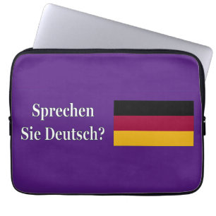 Sprichst du Deutsch? Auf Deutsch. Flaggenwanne Laptopschutzhülle