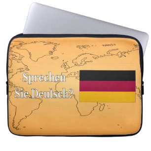 Sprichst du Deutsch? auf Deutsch. Flaggenwanne Laptopschutzhülle